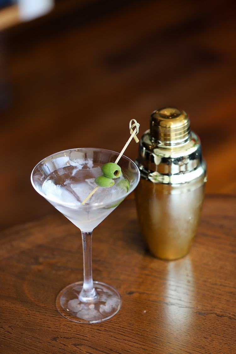 Martini cocktail presentation.