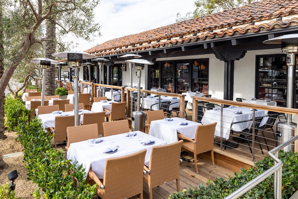 The outdoor patio is available for a buyout fee for up to 48 guests.